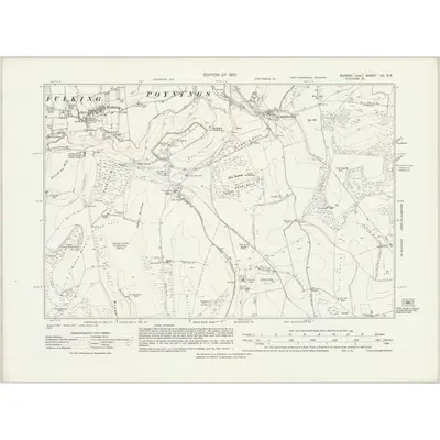 1930 Map of Sussex LII.SE, 1932 Print