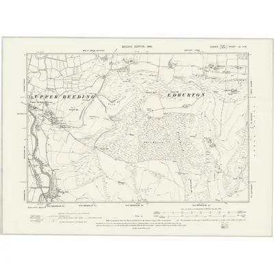 1896 Map of Sussex LII.SW, 1899 Print