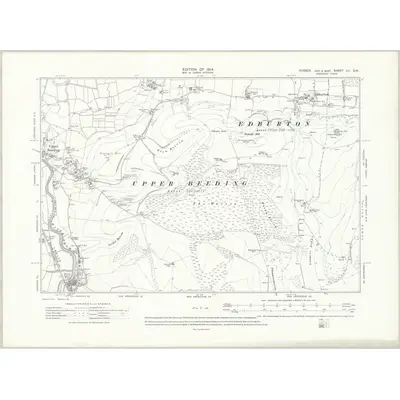 1909 Map of Sussex LII.SW, 1914 Print