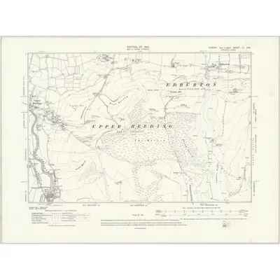 1909 Map of Sussex LII.SW, 1931 Print