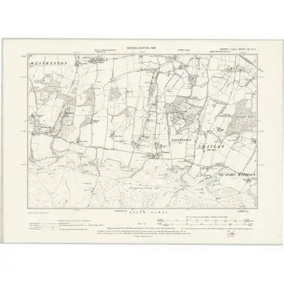1896 Map of Sussex LIII.NE, 1899 Print