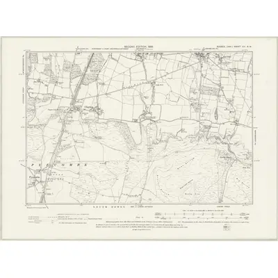 1896 Map of Sussex LIII.NW, 1899 Print