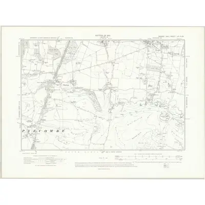 1909 Map of Sussex LIII.NW, 1912 Print