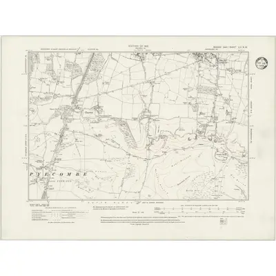 1909 Map of Sussex LIII.NW, 1933 Print