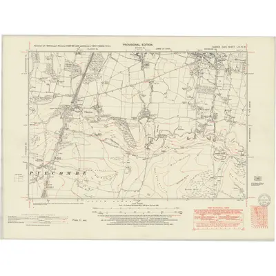 1948 Map of Sussex LIII.NW, 1951 Print