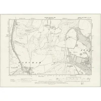 1897 Map of Sussex LIII.SW, 1899 Print