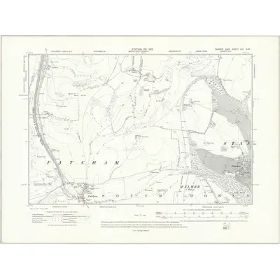 1909 Map of Sussex LIII.SW, 1912 Print