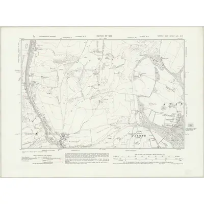 1929 Map of Sussex LIII.SW, 1932 Print