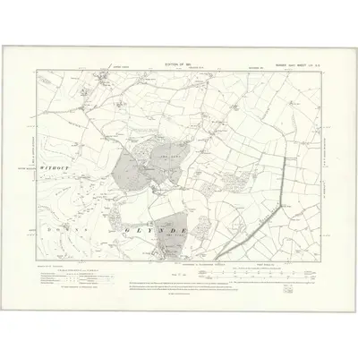 1908 Map of Sussex LIV.SE, 1911 Print