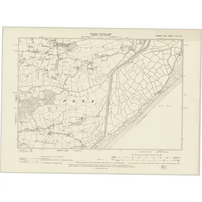 1897 Map of Sussex LIX.NW, 1899 Print