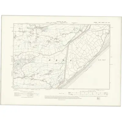 1907 Map of Sussex LIX.NW, 1910 Print