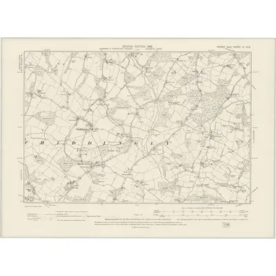 1898 Map of Sussex LV.NE, 1899 Print