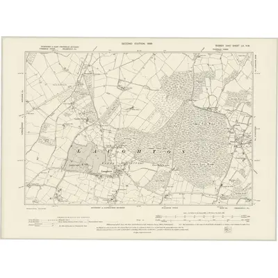 1898 Map of Sussex LV.NW, 1899 Print