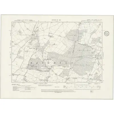 1908 Map of Sussex LV.NW, 1935 Print