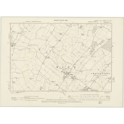 1898 Map of Sussex LV.SW, 1899 Print