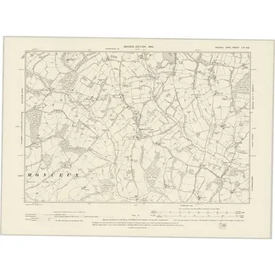 1897 Map of Sussex LVI.NE, 1899 Print