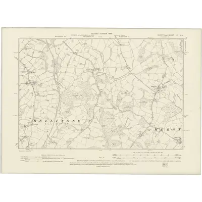 1898 Map of Sussex LVI.NW, 1899 Print