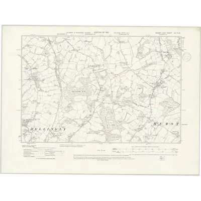 1908 Map of Sussex LVI.NW, 1936 Print