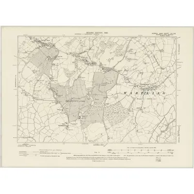 1898 Map of Sussex LVI.SE, 1899 Print