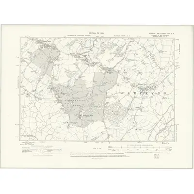 1908 Map of Sussex LVI.SE, 1910 Print