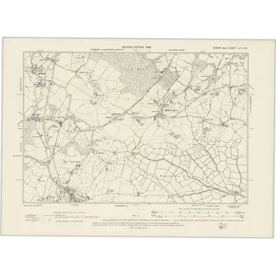 1898 Map of Sussex LVI.SW, 1899 Print