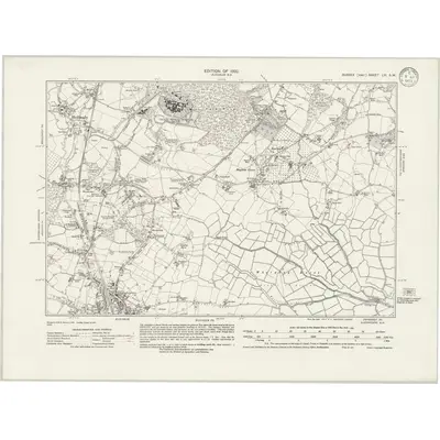 1929 Map of Sussex LVI.SW, 1932 Print