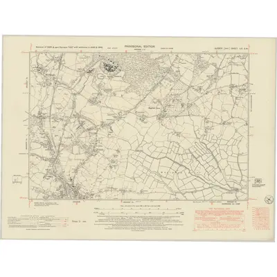 1946 Map of Sussex LVI.SW, 1952 Print