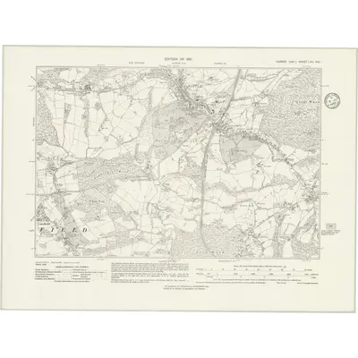 1908 Map of Sussex LVII.NE, 1935 Print