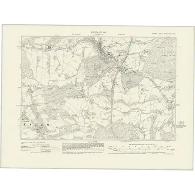 1928 Map of Sussex LVII.NE, 1931 Print