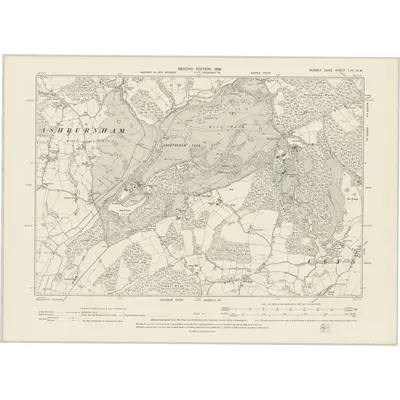 1897 Map of Sussex LVII.NW, 1899 Print