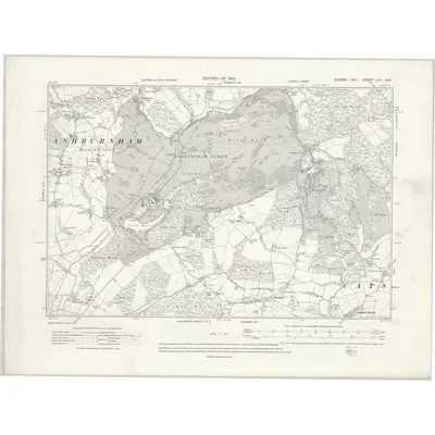 1908 Map of Sussex LVII.NW, 1910 Print