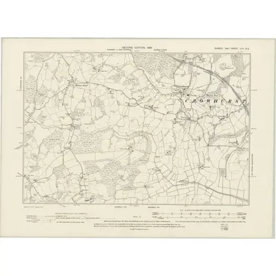 1897 Map of Sussex LVII.SE, 1899 Print