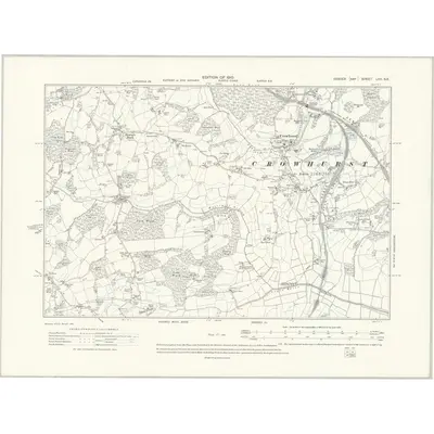 1908 Map of Sussex LVII.SE, 1910 Print