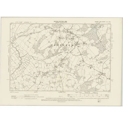 1897 Map of Sussex LVII.SW, 1899 Print