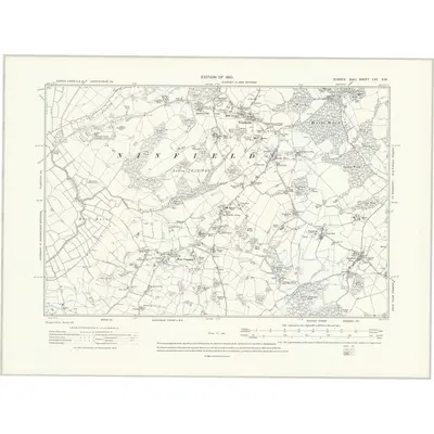 1908 Map of Sussex LVII.SW, 1910 Print