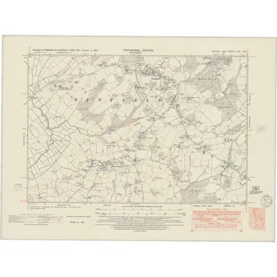 1937 Map of Sussex LVII.SW, 1949 Print