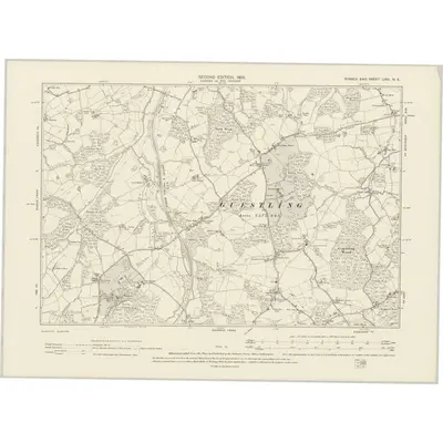 1897 Map of Sussex LVIII.NE, 1900 Print