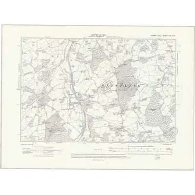 1908 Map of Sussex LVIII.NE, 1910 Print