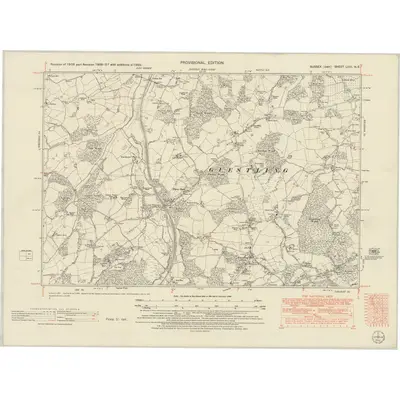 1950 Map of Sussex LVIII.NE, 1952 Print