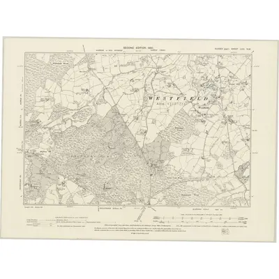 1897 Map of Sussex LVIII.NW, 1900 Print