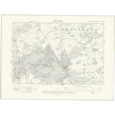 1908 Map of Sussex LVIII.NW, 1910 Print