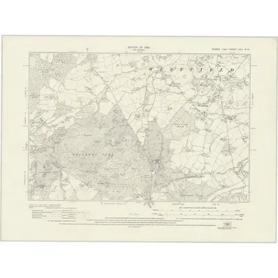 1928 Map of Sussex LVIII.NW, 1930 Print