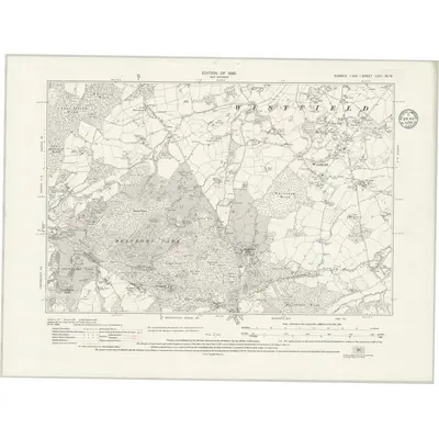 1928 Map of Sussex LVIII.NW, 1935 Print