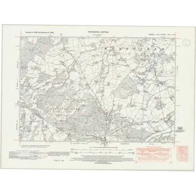 1938 Map of Sussex LVIII.NW, 1947 Print