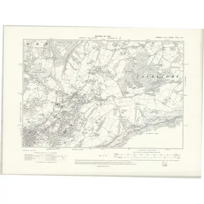 1908 Map of Sussex LVIII.SE, 1910 Print