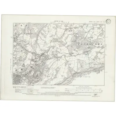 1908 Map of Sussex LVIII.SE, 1933 Print