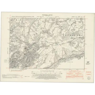 1950 Map of Sussex LVIII.SE, 1952 Print