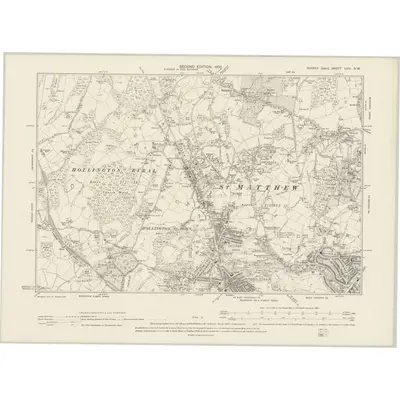 1897 Map of Sussex LVIII.SW, 1900 Print