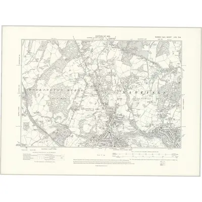 1908 Map of Sussex LVIII.SW, 1910 Print