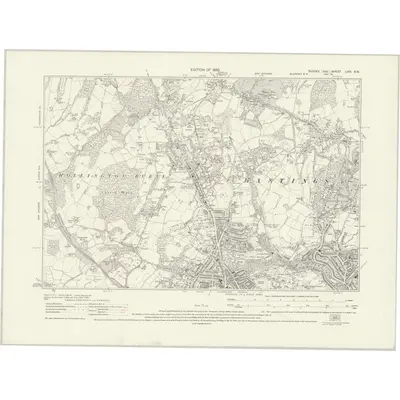 1927 Map of Sussex LVIII.SW, 1930 Print